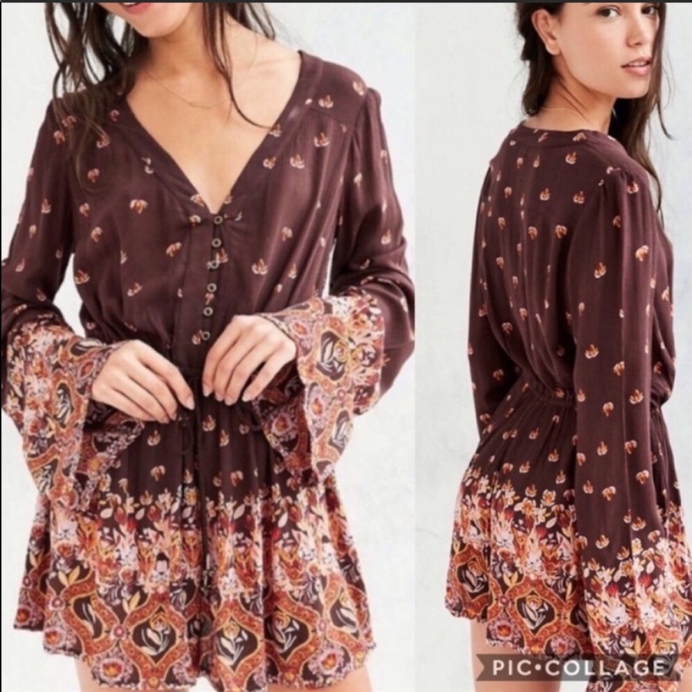 Ecote urban outfitters romper xs maroon